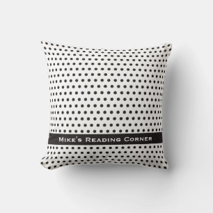 Ink Black Polkadot Pattern Cushion