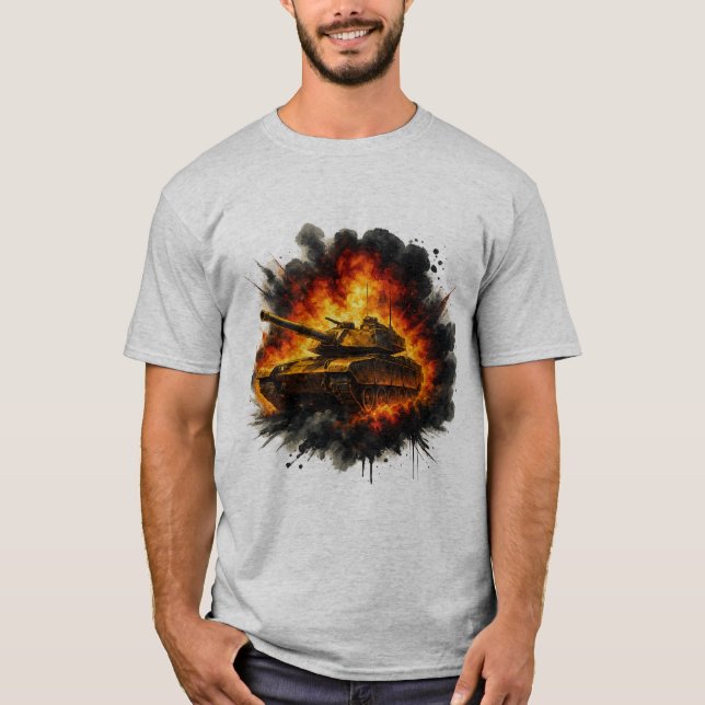 Ink Blast Tank – Military Explosion Art T-Shirt (Front)