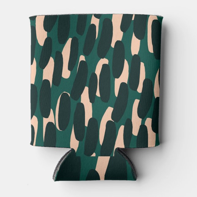 Ink blobs, hand-drawn, bright seamless. can cooler (Front)