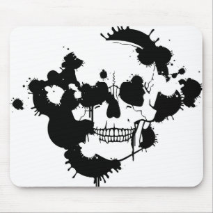 Ink Blots Creating A Skull Silhouette Mouse Pad