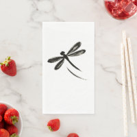 Ink Brush Dragonfly – Minimalist Insect Art on