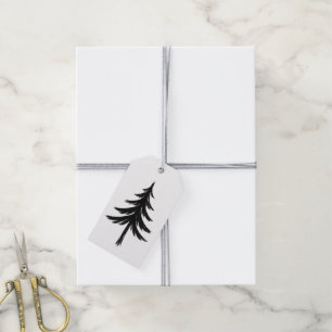 Ink Brush Evergreen Tree – Forest Design on Gift Tags