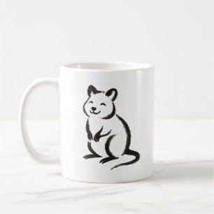 Ink Brush Quokka – Minimalist Animal Design on Coffee Mug