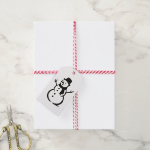 Ink Brush Snowman – Minimalist Winter Design on Gift Tags