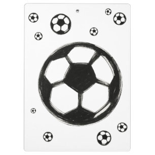 Ink Brush Soccer Ball – Sports Illustration on Clipboard