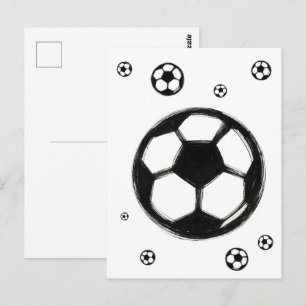 Ink Brush Soccer Ball – Sports Illustration on  Postcard