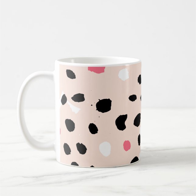 Ink Brush Strokes: Artistic Texture Coffee Mug (Left)