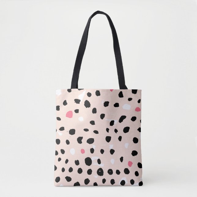 Ink Brush Strokes: Artistic Texture Tote Bag (Front)