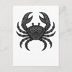 Ink‑Carved Crab — Mythic Sea Creature T‑Shirt Postcard