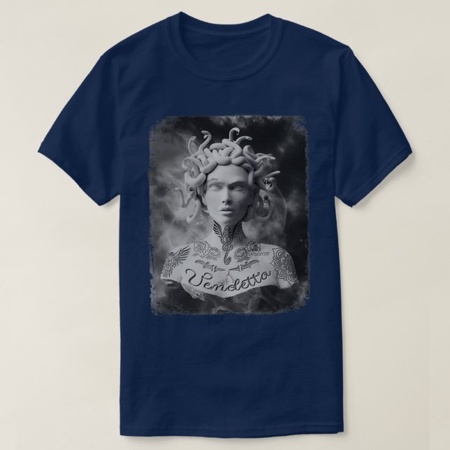 Ink Carved Medusa  T-Shirt (Design Front)