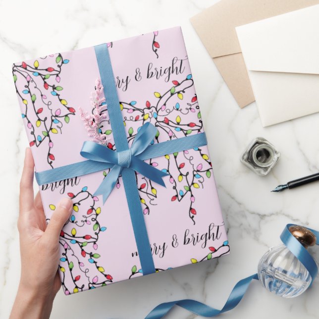 ink Coquette Merry and Bright Holiday Christmas Wrapping Paper (Gifting)