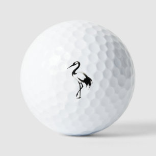 Ink Crane Illustration - Zen Golf Balls