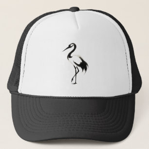 Ink Crane Illustration - Zen Trucker Hat