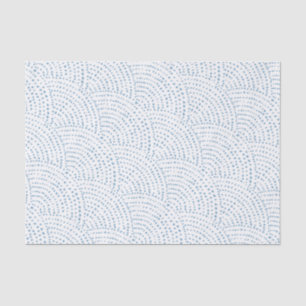 Ink dot scales - Blue E on white Tissue Paper