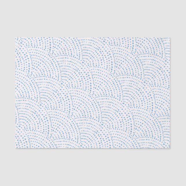 Ink dot scales - Blue E on white Tissue Paper (Front)