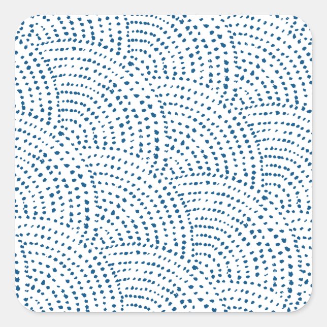 Ink dot scales - classic blue on white square sticker (Front)