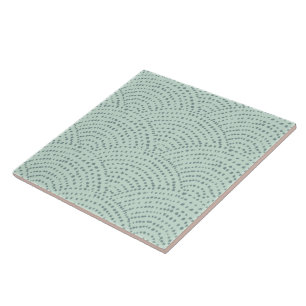Ink dot scales - duck egg ceramic tile