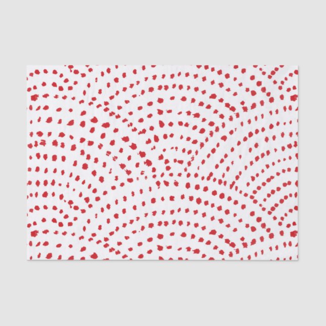 Ink dot scales - White dots on red Tissue Paper (Front)