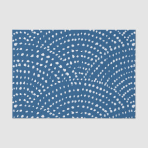 Ink dot scales - white on classic blue tissue paper