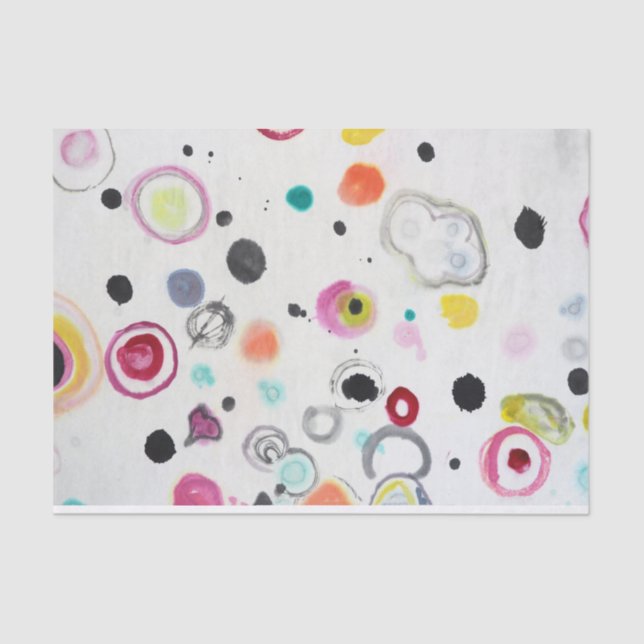 Ink Dots Tissue Paper - 15 gsm (10lb), White (Front)