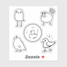 Ink Drawing Birds Sticker Sheet