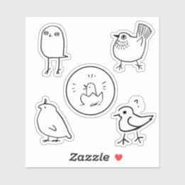 Ink Drawing Birds Sticker Sheet