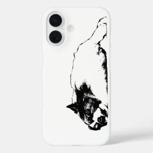 Ink-Drawn Corgi, Minimal & Bold iPhone 16 Case
