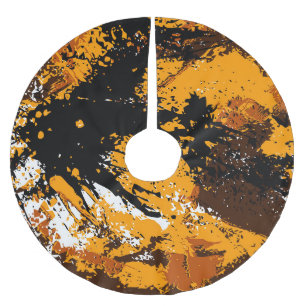 Ink Explosion: Colourful Abstract Splashes Brushed Polyester Tree Skirt