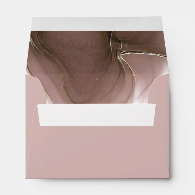 Ink Flow Wedding Taupe ID762 Envelope (Back (Bottom))