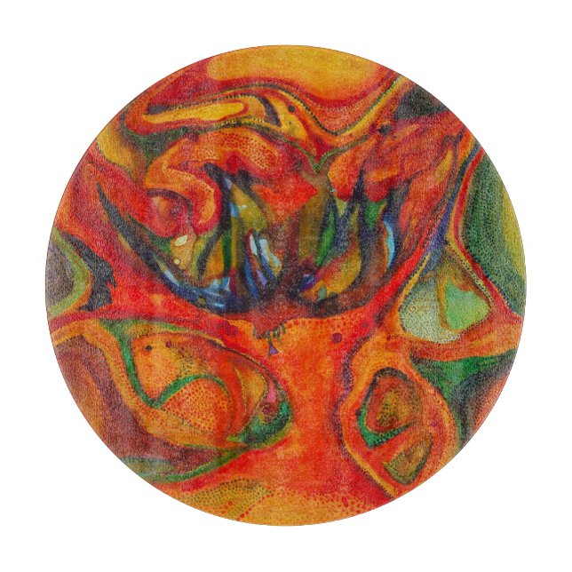 Ink flower cutting board (Front)