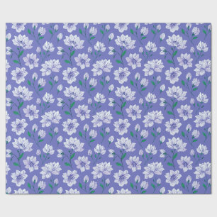 Ink Flowers on Lavender Wrapping Paper
