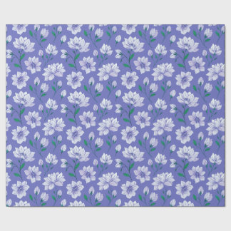 Ink Flowers on Lavender Wrapping Paper