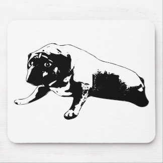Ink‑forged bulldog icon with hardened expression mouse pad