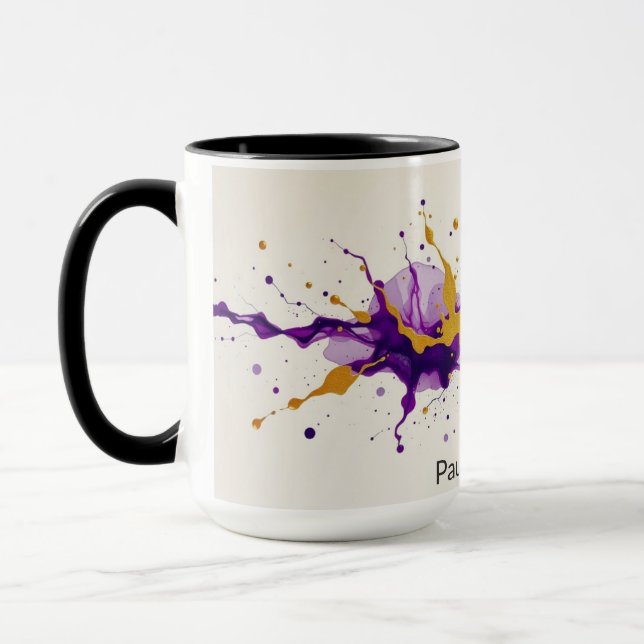 Ink & Gold Dance Abstract Modern Coffee Mug (Left)