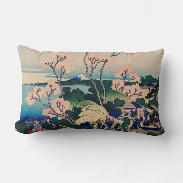 Ink Graphics Asian Garden Landscapes Throw Pillow (Front)