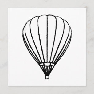 ink hot air balloon invitation