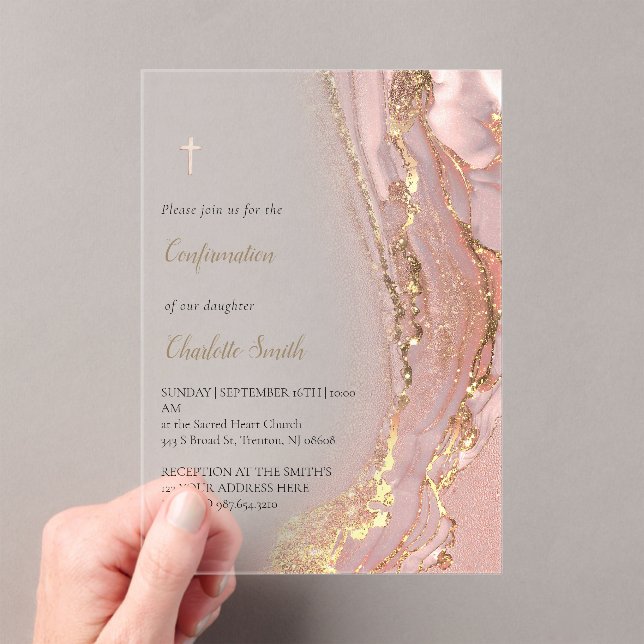 ink marble | Confirmation Acrylic Invitations (Insitu (Handheld))