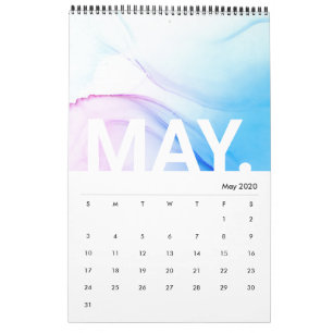 Ink Marble Texture Modern Monthly Calendar