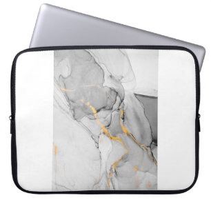 Ink, paint, abstract. Closeup of the painting. Col Laptop Sleeve