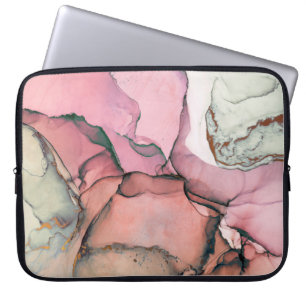 Ink, paint, abstract. Closeup of the painting. Col Laptop Sleeve