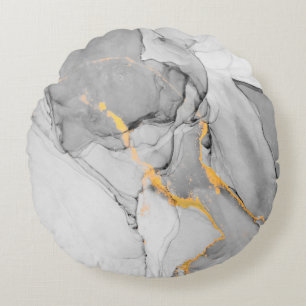 Ink, paint, abstract. Closeup of the painting. Col Round Cushion