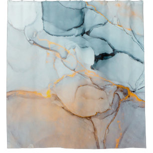 Ink, paint, abstract. Closeup of the painting. Col Shower Curtain