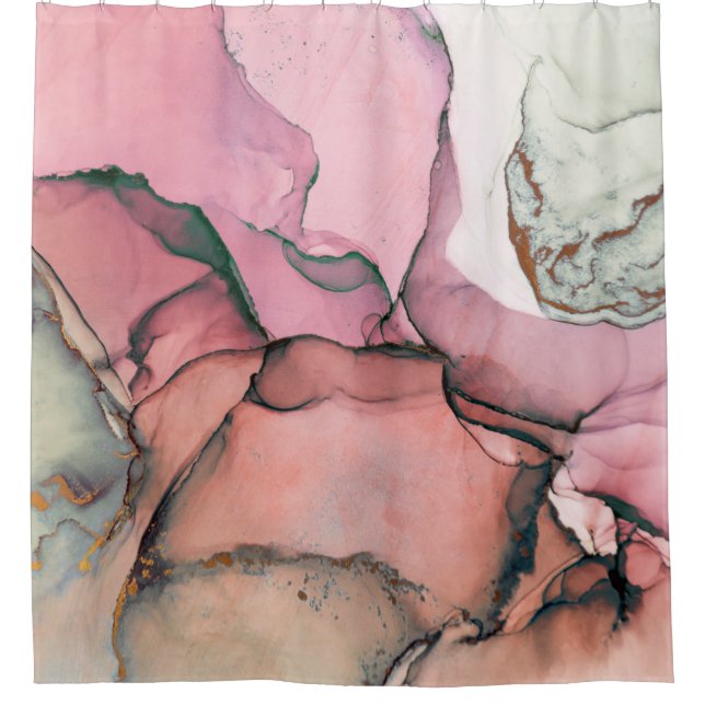 Ink, paint, abstract. Closeup of the painting. Col Shower Curtain (Front)