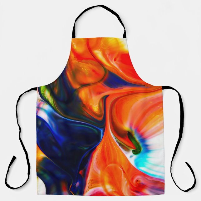 Ink Paint Explode: Colourful Abstract Apron (Front)