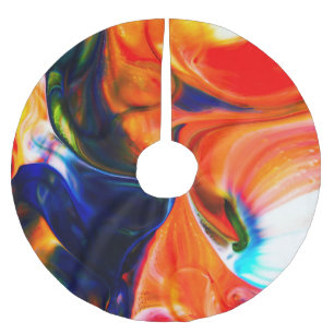 Ink Paint Explode: Colourful Abstract Brushed Polyester Tree Skirt