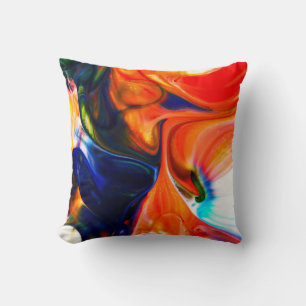Ink Paint Explode: Colourful Abstract Cushion
