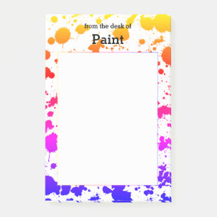 Ink Paint Splash Splatter Colorful Bright Rainbow Post-it Notes