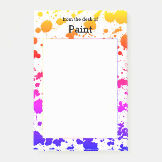 Ink Paint Splash Splatter Colourful Bright Rainbow Post-it Notes