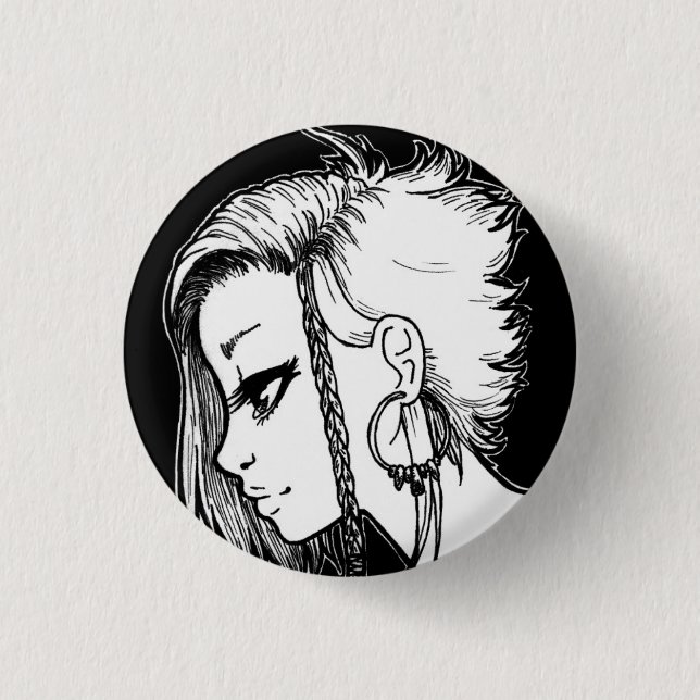 Ink Portraits (Panya) 3 Cm Round Badge (Front)