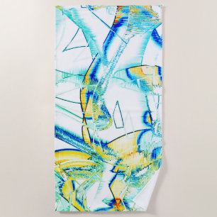 Ink ran in more than one direction? Yellow, cyan… Beach Towel